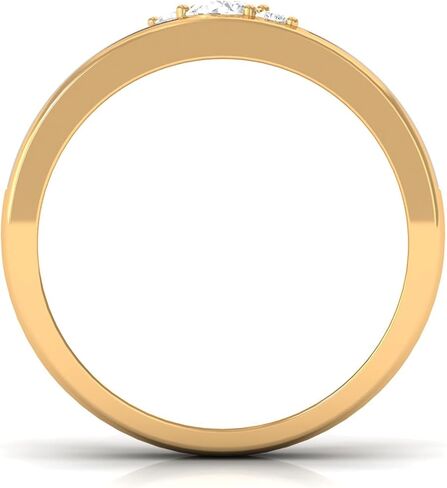 Certified Lab Grown Diamond Mens Wedding Band, Ef-Vs Quality, Black Enamel Diamond Ring - With Jewelry Box in Kuwait