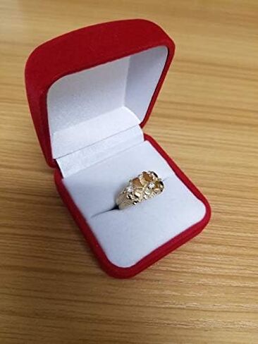 14K Yellow Gold Elegant CZ Nugget Ring in Kuwait