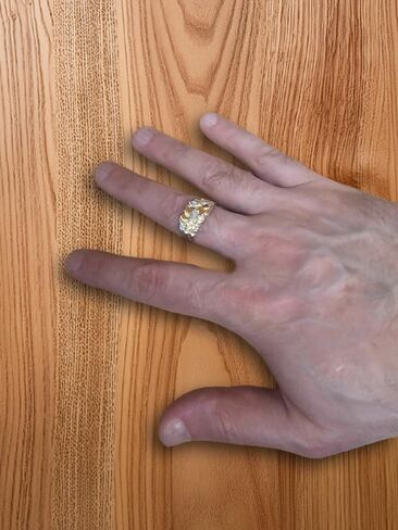 14K Yellow Gold Elegant CZ Nugget Ring in Kuwait