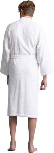 Men's Turkish Terry Kimono Style Bathrobe - 100% Cotton Robe for Men - Comfortable & Absorbent - Soft & Cozy Wear in Saudi Arabia