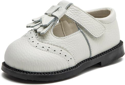 WUIWUIYU Baby Toddler Girls Leather Oxfords Tassel T-Strap Mary Jane Dress Shoes Fringe Soft Flats Wedding Party Casual Walking School Shoes in Saudi Arabia
