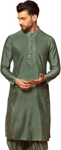 KISAH Men's Kurta - Mirror Work - Indian Wedding Outfit for Men - Ideal for Weddings and Festivals in Kuwait