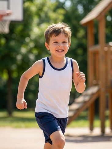 5 Packs Boys Tank Tops Kids Sleeveless Shirts Soft Toddler Crewneck Undershirts for Summer School Size 3T-16 Years in Kuwait