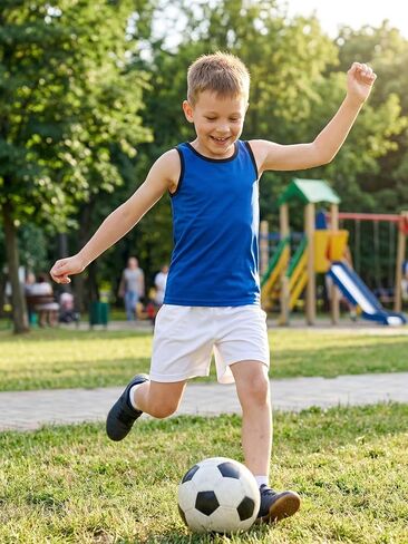 5 Packs Boys Tank Tops Kids Sleeveless Shirts Soft Toddler Crewneck Undershirts for Summer School Size 3T-16 Years in Kuwait