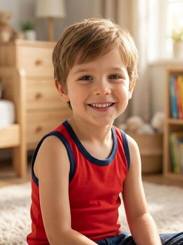 5 Packs Boys Tank Tops Kids Sleeveless Shirts Soft Toddler Crewneck Undershirts for Summer School Size 3T-16 Years in Kuwait