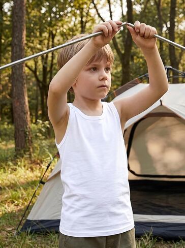 6 Pack Boys Tank Tops Cotton Sleeveless Undershirts Soft Summer Tanks Sizes 2-3T to 11-13 Years in Kuwait
