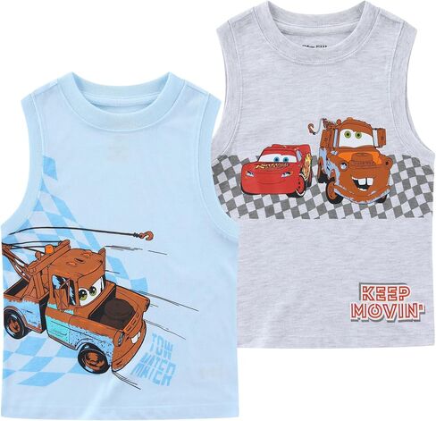 Disney Cars Lightning McQueen Boys 2 Pack Tank Top for Toddler and Big Kids in Kuwait
