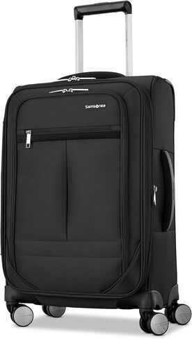 Samsonite Soft-Sided 29-Inch Lightweight Large Checked Expandable Element Suitcase: Durable, 360° Spinner Wheels, Adjustable Telescopic Handle, 2 Front & 1 Side Pocket- Black in Kuwait
