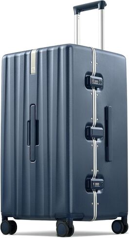 Hanke Premium 28 Inch Zipperless Extra-Large Checked Luggage, Aluminum Frame Hard Shell PC Suitcase with TSA Lock and Multi-Handle Design, 8 Quiet Spinner Wheels for Extended Trips（White） in Kuwait