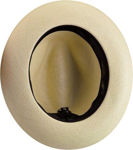 Borsalino Quito Panama Medium Brim Fedora, Natural, Black Band, 7 1/2 in Saudi Arabia