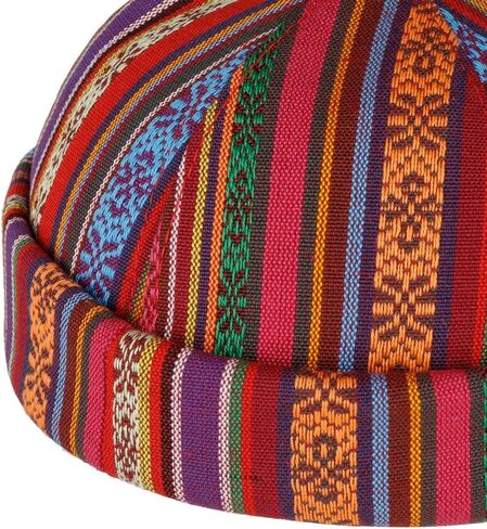 قبعة Lierys Fresh Stripes Dockercap المصنوعة يدويًا من القطن الفسكوز متعدد الألوان للرجال صيفية مصنوعة في إيطاليا in Kuwait