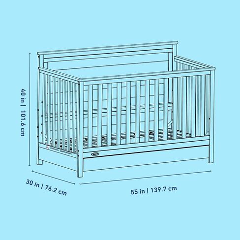 Graco Tristan 5-in-1 Convertible Crib with Drawer (Driftwood) – GREENGUARD Gold Certified, Fits Standard Crib Mattress, Premium Handle, Converts to Toddler Bed, Daybed, and Full-Size Bed in Saudi Arabia