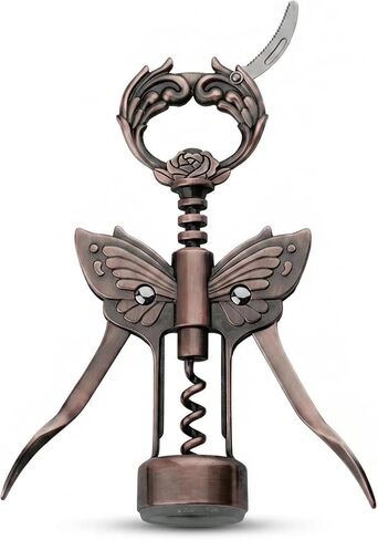 Wine Opener, 3 in 1 Zinc Alloy Premium Wing Corkscrew Wine Bottle Opener with Multifunctional Bottles Opener and Serrated Foil Cutter for Wine and Beer (Black) in Saudi Arabia