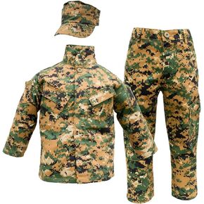 Trendy Apparel Shop Kid's US Soldier Digital WDL Camo Uniform 3pc Set Costume Cap, Jacket, Pants