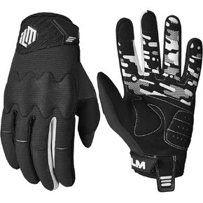 ILM Youth Kids Motorcycle Dirt Bike Motocross ATV MTB Mountain Bike Gloves Full Finger Touch Screen Glove for Bicycle Cycling BMX Sports Outdoor Model-JC38(Black,5XS)