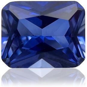 Cornflower Blue Loose Synthetic Sapphire Stone Radiant Cut Created Corundum Gemstone Faceted 3A VVS