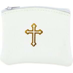 Venerare Genuine Leather Catholic Rosary Case (6, Black)