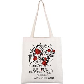 CMNIM The Rose Kpop Merch The Rose Song Lyric Tote Bag Rose Fan Gift It's Better To Be Held Than Holding On We're In The Rain