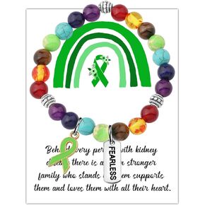 WSNANG Kidney Warrior Gift Kidney Disease Awareness Jewelry Disease Fighter Gift Kidney Cancer Survivor Fearless Gift (Kidney Disease NL)