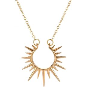 Sun Necklace, 14k Gold Plated Sun Pendant Necklace for Women Girls Adjustable Dainty Sunlight Sunshine Necklace Minimalist Jewelry