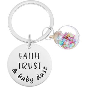 Fertility Keychain Gift for Women Trying To Conceive Key Chain Faith Trust And Baby Dust Gift Iui Ivf Keychain