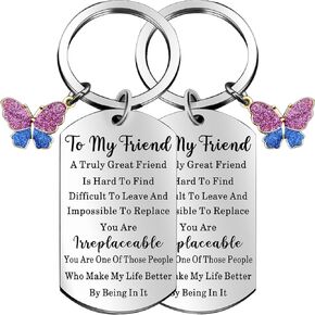 QISVVE 2PCS Best Friends Keychain Gift Unique Friendship Gifts For Women Girls Sister Bestie Female Birthday Gifts
