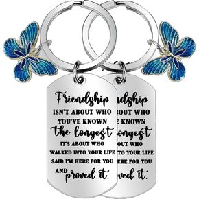 QISVVE 2PCS Best Friends Keychain Gift Unique Friendship Gifts For Women Girls Sister Bestie Female Birthday Gifts