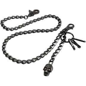 UNIQSUM Cross Skull charm Slim Angled Shape wallet chain Swivel Trigger snap Biker Punk Key chain