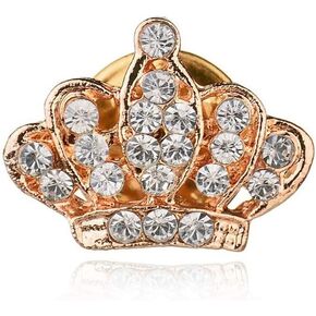 Crown Brooch Pins for Women Gold Rhinestone Crown Broohch Small Crystal Royal Princess King Queen Crown Brooch Wedding Party Suit Shirt Collar Pins Jewelry