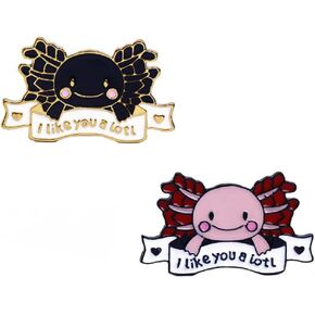 I Like You A Lot Crab Enamel Pin 2Pcs Letter Animal Brooch Badge Pin Fashion Cartoon Cute Crab Lapel Pin Jewelry Clothes Accessories Couple Gifts For Women Men, Metal, no gemstone in Kuwait