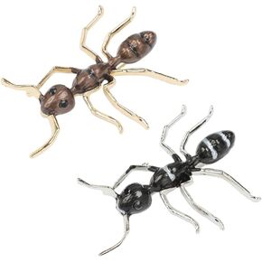 Opexicos 2Pcs Simple stripe enamel big ant brooch exaggerated insect Pin Brooches Accessories