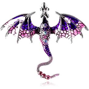 Enamel Dragon Brooch Vintage Punk Dragon Animal Brooch Domineering Flying Dragon Brooch Personality Clothing Hat Bag Accessories for Men Women