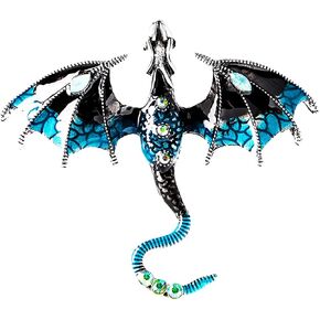 Enamel Dragon Brooch Vintage Punk Dragon Animal Brooch Domineering Flying Dragon Brooch Personality Clothing Hat Bag Accessories for Men Women in Saudi Arabia