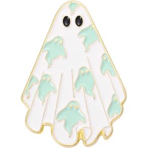 Cute Ghost Horror Halloween Brooch Pin Enamel Love Heart Leaf Boo Ghost Pins Lapel Collar Jeans Hats Shirt Jackets Backpacks Badge Brooches Pins for Women Girls Dainty Jewelry Gifts