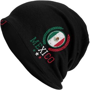 Mexico Flag Beanie Skull Cap Soft Slouchy Elastic Knitted Hats Running Hat for Men Women