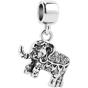 سحر متدلي على شكل فيل محظوظ من TGLS متوافق مع أساور Pandora Charms