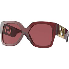 Versace 4402 388/69 Sunglasses Women's Transparent Red/Dark Violet Lenses 59mm