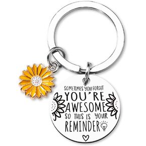 Siopue Inspirational Gifts for Women Men Encouragement Gifts for Daughter Son Christmas Gifts for Best Friend Coworker Sometimes You Forget You're Awesome Keychain for Boys Girls, Silver, S in Kuwait