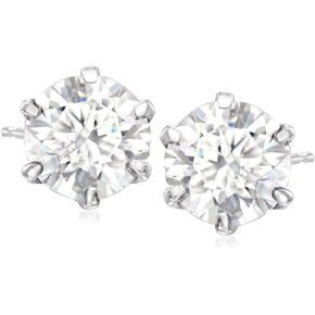 Ross-Simons 4.00 ct. t.w. Moissanite Stud Earrings in Sterling Silver
