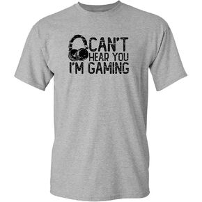 Can't Hear You I'm Gaming Headset Graphic Video Games Gamer Mens Funny T Shirt