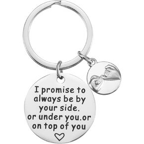 1pc Funny Friendship Keychain, Round Inspirational Gifts for Boyfriend Girlfriend I Love You Stainless Steel Couple Keyring for Him Her Husband Lovers Anniversary Birthday Valentines Christmas Gift in Saudi Arabia