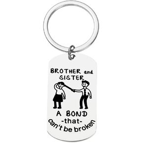 Brother Sister Keychain Funny Gifts for Little Brother Birthday Christmas Gifts for Sister Big Brother Graduation Gifts from Little Sister