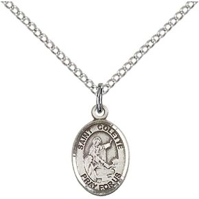 اف اي دومونت قلادة سانت كوليت من الفضة الاسترليني مع سلسلة خفيفة من الستانلس ستيل مقاس 18 انش راعي القديس فقدان الوالدين, ستانلس ستيل, ان ايه in Kuwait