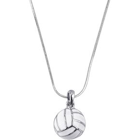 LUX ACCESSORIES Volleyball Sport Pendant Charm Necklace Sport Voleyball Volley