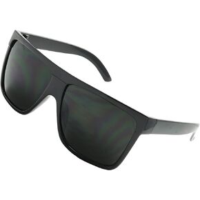 ShadyVEU Oversized Super Dark Lens Square Sunglasses Flat Top Large Black Out Shades for Migraines, Light Sensitivity