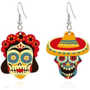 Cinco De Mayo Earrings Pinata Sombrero Fiesta Drop Earrings Funny Fiesta Chili Skull Dangle Earrings for Women Girls