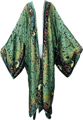 Summer Silk Feeling Women Bikini Sweet Cardigan Stitch Cocktail sexcy Boho African Holiday Maxi Batwing SleeveRobe Kaftan in Kuwait