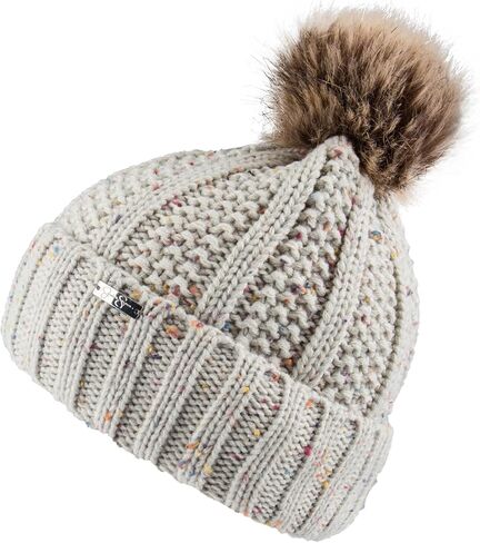 Jessica Simpson Women's Soft Knit Beanie with Fur Pom in Saudi Arabia