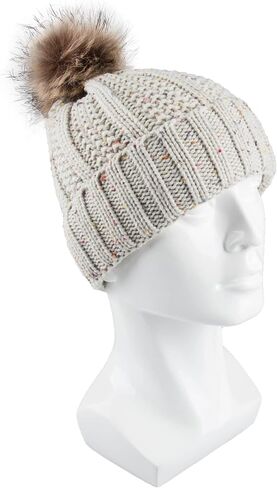 Jessica Simpson Women's Soft Knit Beanie with Fur Pom in Saudi Arabia