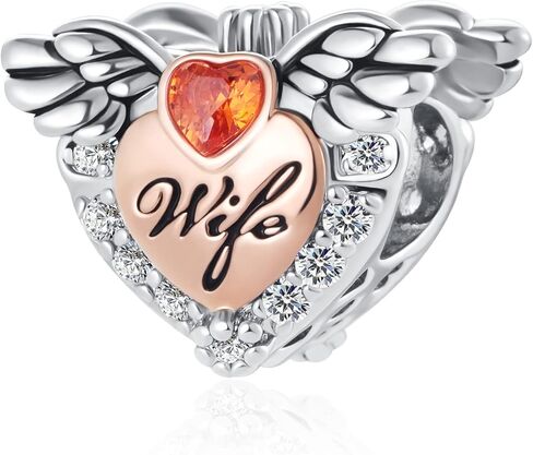 NanMuc Wife Heart Rose Gold Key to My Heart Bead Charms للنساء أساور باندورا للزوجة in Kuwait